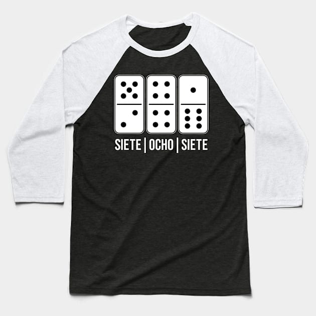 siete ocho siete Baseball T-Shirt by triggerleo